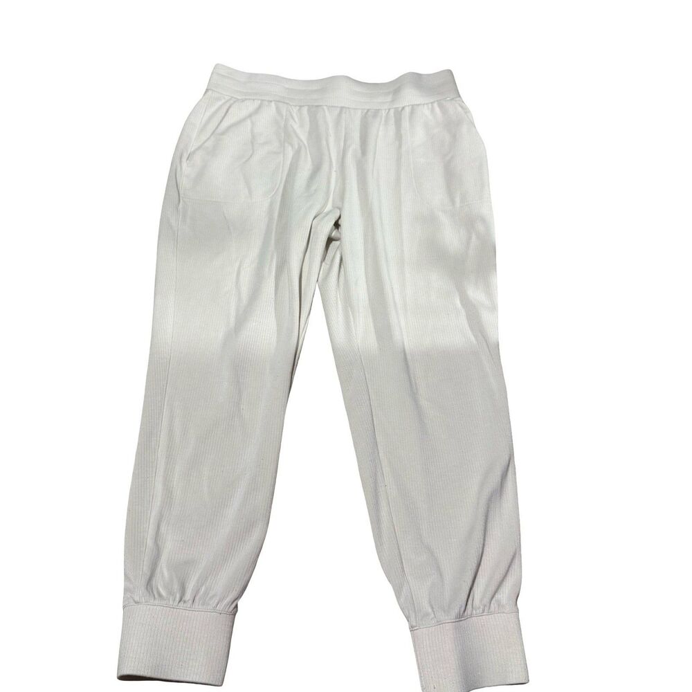 Danskin Ladies'  Joggers Sweat Pants Cream White size Large Pockets